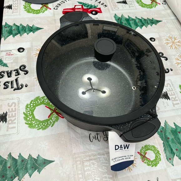 D&W Pot/Casserole 12.5" Inch,10 Qt With Lid Big Party Size Nonstick Cookware New - Picture 2 of 8